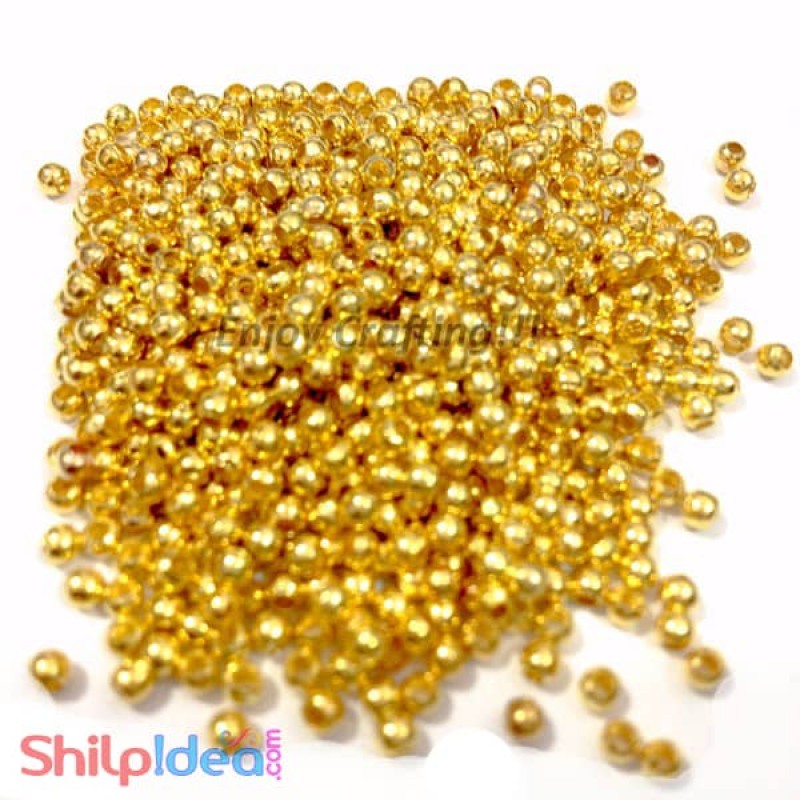 Metal Beads 2mm - Golden - 5 gm
